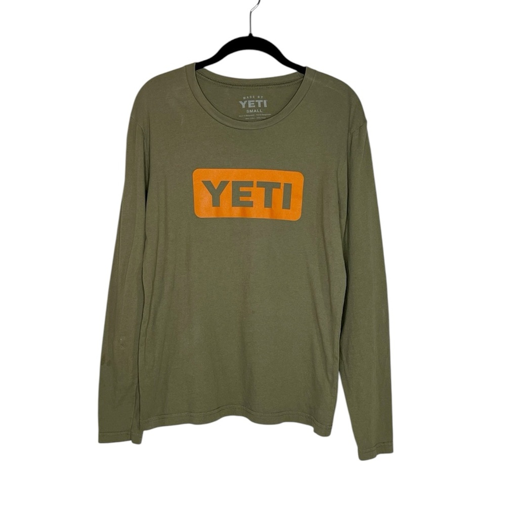 YETI logo Outdoorsy long sleeve 100% Cotton Tee size Small